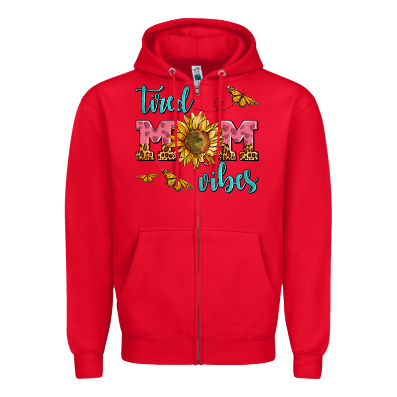 Tired Mom Vibes Zipper Hoodie by AdoDesignShop | Teevron