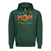 Sports Green tired mom vibes Zipper Hoodie - AdoDesignShop