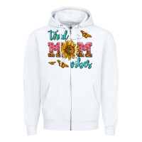 White tired mom vibes Zipper Hoodie - AdoDesignShop