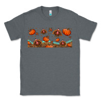 Charcoal Heather turkey thanksgiving pumpkin libbey glass Classic Tee - BundleAndBundleShop