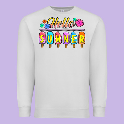 Hello Summer Popsicles Premium Sweatshirt Designed By Jasminsmagicworld
