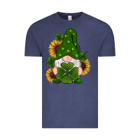 Vintage Denim st patricks day shamrock gnomes  sunflowers Vintage Tee - RanaPortraitStore