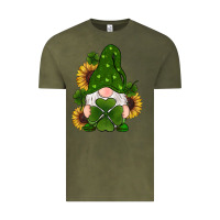 Vintage Olive st patricks day shamrock gnomes  sunflowers Vintage Tee - RanaPortraitStore