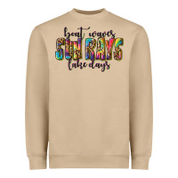 Mushroom boat waves sun rays lake days Heavyweight Sweatshirt - texasbilliewilder