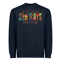 Navy boat waves sun rays lake days Heavyweight Sweatshirt - texasbilliewilder