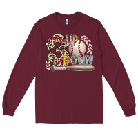 Burgundy three up down Long Sleeve Tee - RacoonDesign