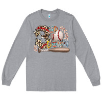 Heather Grey three up down Long Sleeve Tee - RacoonDesign