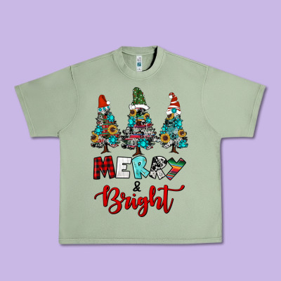 Western Trees Merry And Bright Christmas Urban Heavy Tee Designed By Ranaportraitstore