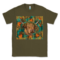 Army Green fall highland cow tumbler Classic Tee - RanaPortraitStore