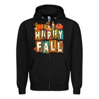 Black happy fall Zipper Hoodie - Artiststas