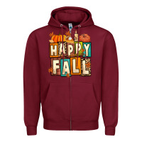 Burgundy happy fall Zipper Hoodie - Artiststas