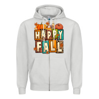 Dove Grey happy fall Zipper Hoodie - Artiststas