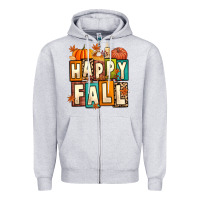 Heather Grey happy fall Zipper Hoodie - Artiststas