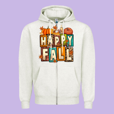 Happy Fall Zipper Hoodie Designed By Artiststas