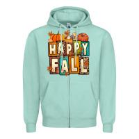 Seafoam happy fall Zipper Hoodie - Artiststas
