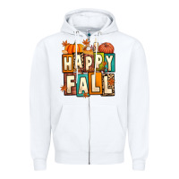 White happy fall Zipper Hoodie - Artiststas