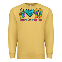 Antique Gold peace love flips flops Premium Sweatshirt - Jasminsmagicworld