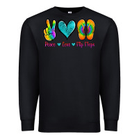 Black peace love flips flops Premium Sweatshirt - Jasminsmagicworld