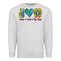 Dove Grey peace love flips flops Premium Sweatshirt - Jasminsmagicworld