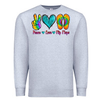 Heather Grey peace love flips flops Premium Sweatshirt - Jasminsmagicworld