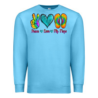 Ocean Blue peace love flips flops Premium Sweatshirt - Jasminsmagicworld