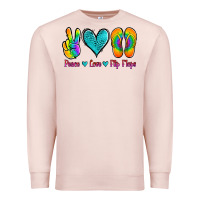 Pale Pink peace love flips flops Premium Sweatshirt - Jasminsmagicworld