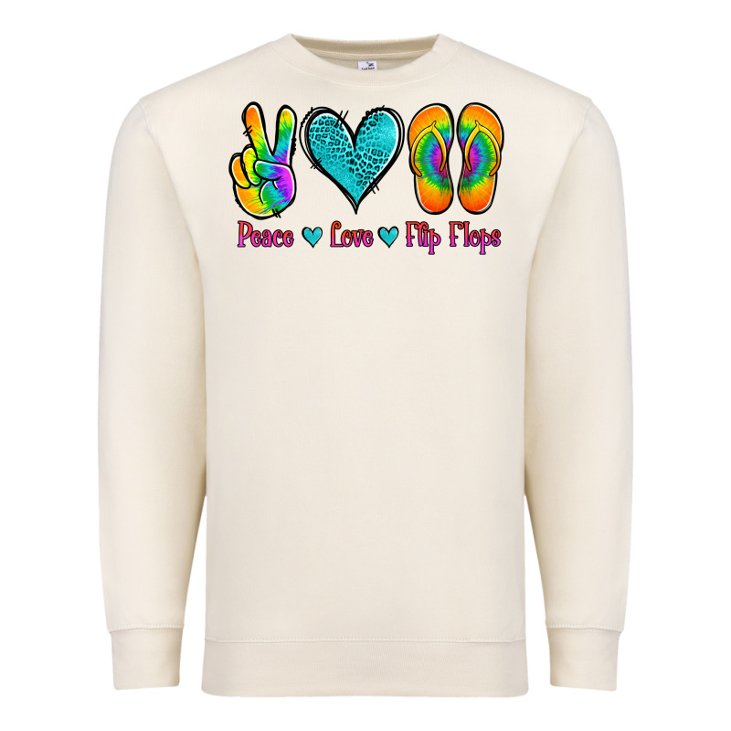 Peace Love Flips Flops Premium Sweatshirt by Jasminsmagicworld | Teevron