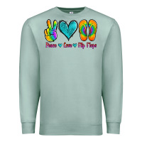 Seafoam peace love flips flops Premium Sweatshirt - Jasminsmagicworld