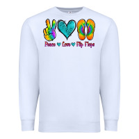 White peace love flips flops Premium Sweatshirt - Jasminsmagicworld
