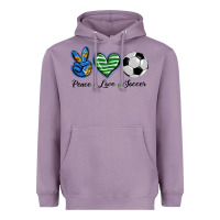 Lavender peace love soccer Heavyweight Hoodie - BarkalooDesign