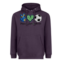 Plum peace love soccer Heavyweight Hoodie - BarkalooDesign
