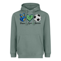 Sage peace love soccer Heavyweight Hoodie - BarkalooDesign