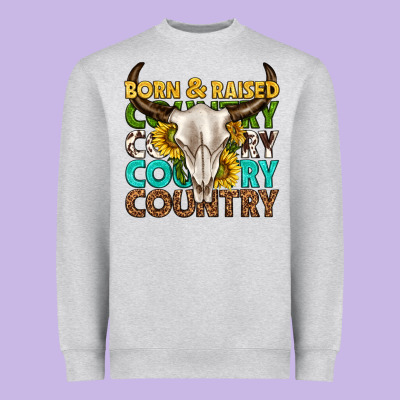 Heavyweight Sweatshirt born and raised country western