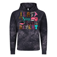 Cloud Black eat sleep craft repeat Vintage Hoodie - RanaPortraitStore