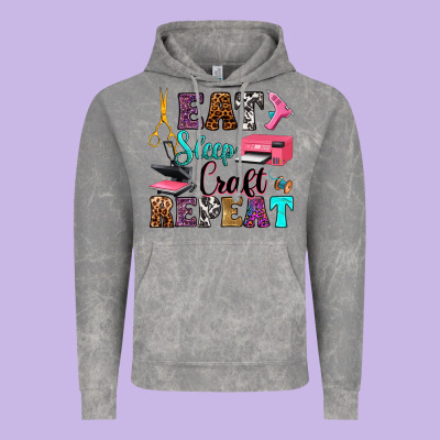 Eat Sleep Craft Repeat Vintage Hoodie Designed By Ranaportraitstore