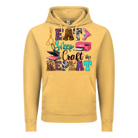 Vintage Mustard eat sleep craft repeat Vintage Hoodie - RanaPortraitStore