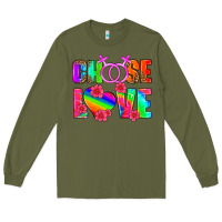 Army Green choose love (lesbian) Long Sleeve Tee - HRA Design Shop