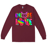 Burgundy choose love (lesbian) Long Sleeve Tee - HRA Design Shop