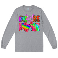 Heather Grey choose love (lesbian) Long Sleeve Tee - HRA Design Shop