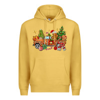 Antique Gold christmas gingerbread truck Premium Hoodie - MaliasSmallBusiness