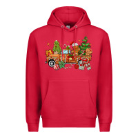 Cardinal christmas gingerbread truck Premium Hoodie - MaliasSmallBusiness