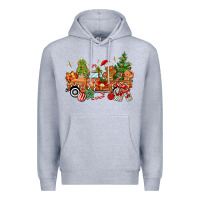 Heather Grey christmas gingerbread truck Premium Hoodie - MaliasSmallBusiness