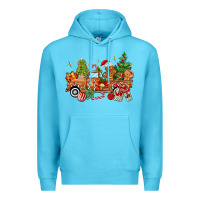 Ocean Blue christmas gingerbread truck Premium Hoodie - MaliasSmallBusiness
