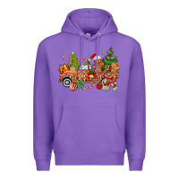 Purple christmas gingerbread truck Premium Hoodie - MaliasSmallBusiness