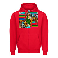 Red san judas leopard cowhide gemstone Zipper Hoodie - JahusDesignShop