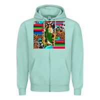 Seafoam san judas leopard cowhide gemstone Zipper Hoodie - JahusDesignShop