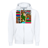 White san judas leopard cowhide gemstone Zipper Hoodie - JahusDesignShop