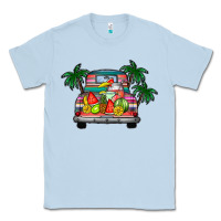 Dusty Blue summer truck Classic Tee - CowhideDigitalArt