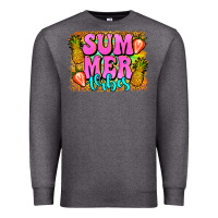 Charcoal Heather summer vibes leopard background Premium Sweatshirt - Jasminsmagicworld