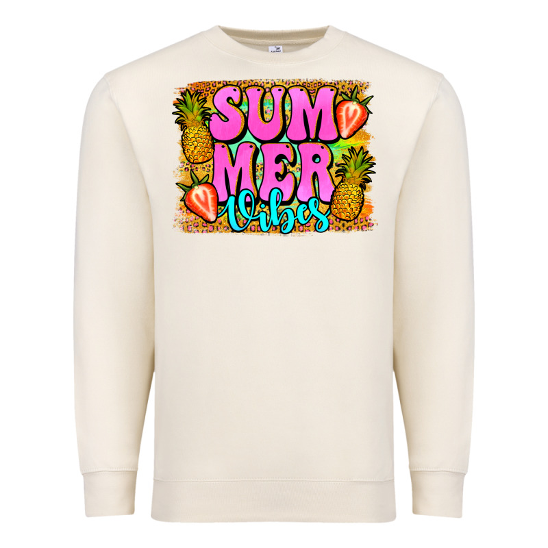 Summer Vibes Leopard Background Premium Sweatshirt by Jasminsmagicworld | Teevron